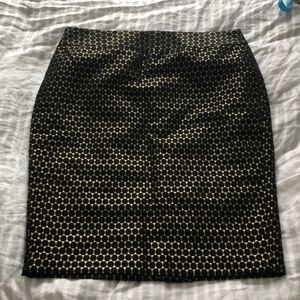 Gold and Black Pencil Skirt